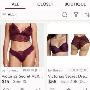 Victoria’s Secret Dream Angels Lined Smooth Demi Bra 40DD Cheeky Panty Thong Set